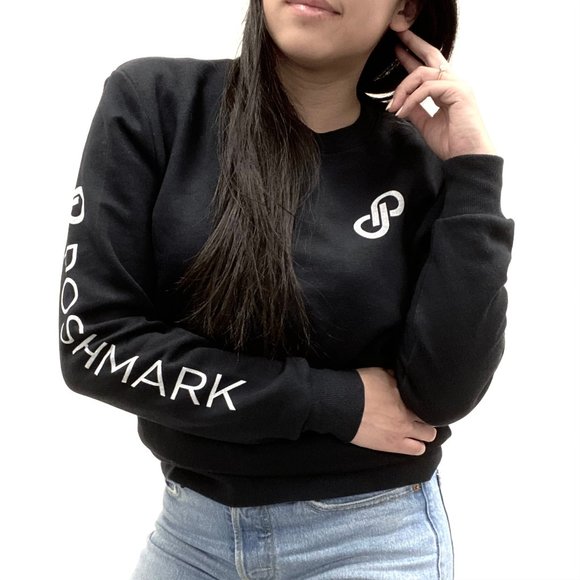 Poshmark Crewneck Sweatshirt PML1 Black and White - Picture 2 of 5